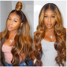 Load image into Gallery viewer, Ombre Straight Hair Bundles With Closure