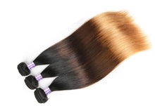 Load image into Gallery viewer, Ombre Straight Hair Bundles With Closure