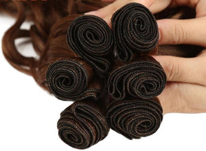 Deep Wave Brown Synthetic Hair