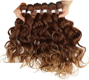 Deep Wave Brown Synthetic Hair