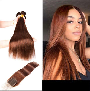 Straight Brown Human Hair Closure