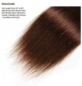 Straight Brown Human Hair Closure