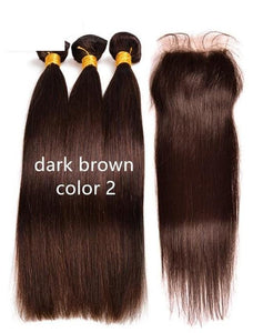 Straight Brown Human Hair Closure