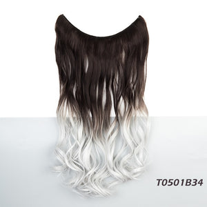 No Clip 22" Halo Natural Wavy Synthetic