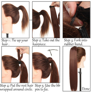 Clip In Synthetic Ponytail Hair with Hair Pins