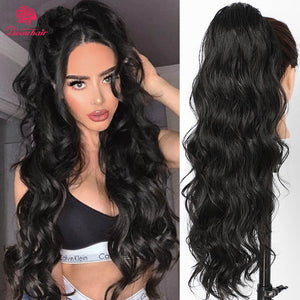 Human Hair Wavy Ponytails