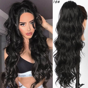 Human Hair Wavy Ponytails