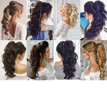 Load image into Gallery viewer, Ponytail Hair Extension 18&quot; Curly Wavy Clip