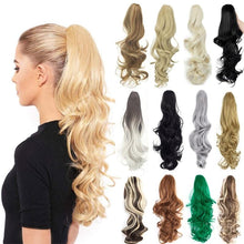 Load image into Gallery viewer, Ponytail Hair Extension 18&quot; Curly Wavy Clip