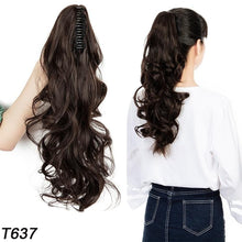 Load image into Gallery viewer, Ponytail Hair Extension 18&quot; Curly Wavy Clip