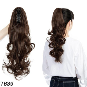 Ponytail Hair Extension 18" Curly Wavy Clip