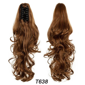 Ponytail Hair Extension 18" Curly Wavy Clip